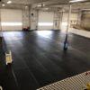 Dog training facility black rubber flooring