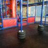 Blue and Black Rubber matting for indoor playground
