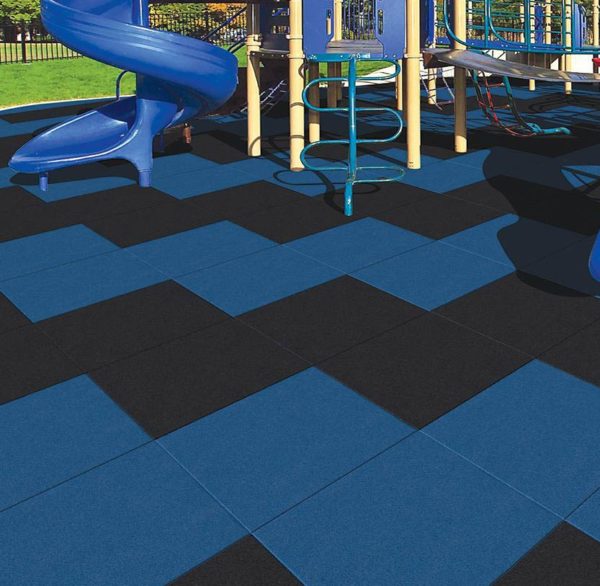 Playground rubber safety surfacing tiles