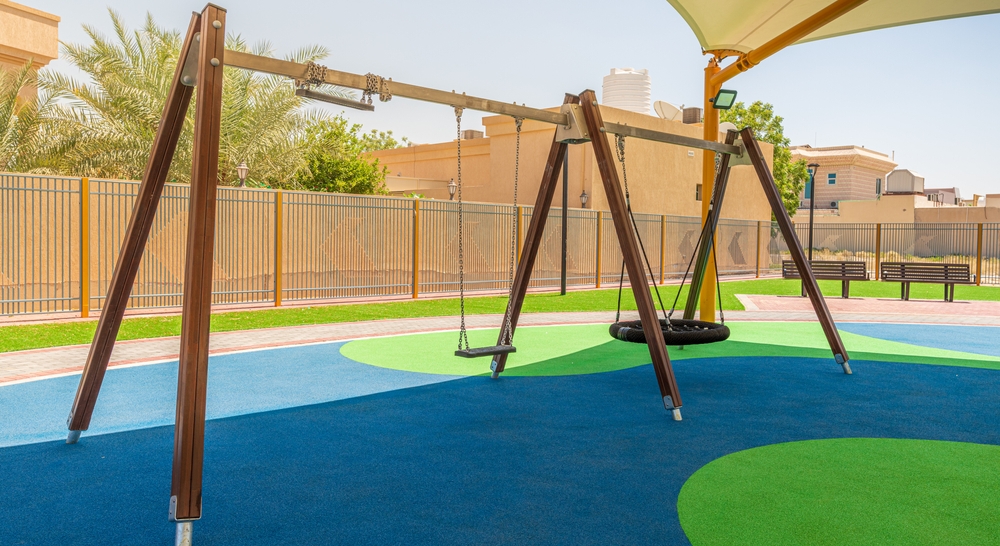 What is outdoor rubber flooring like in the summer heat?